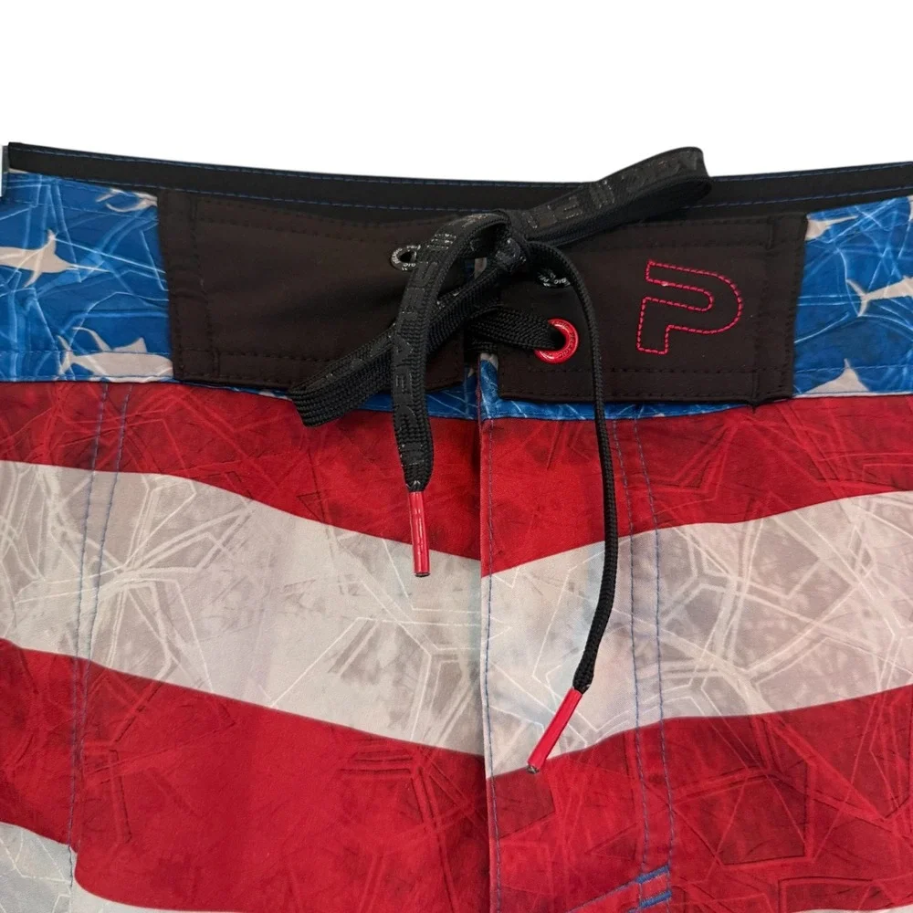 Pelagic The Wedge Boardshorts Mens 38 Patriotic American Flag Marlin Fishing XL